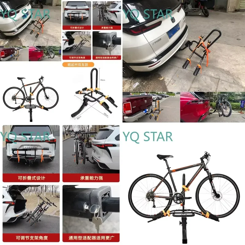 Custom Steel Hitch Mount Bike Carrier for SUV Car E-Bicycle Rack for 2 Bikes for Tesla Tow Hitch Bike Rack Hooking Style