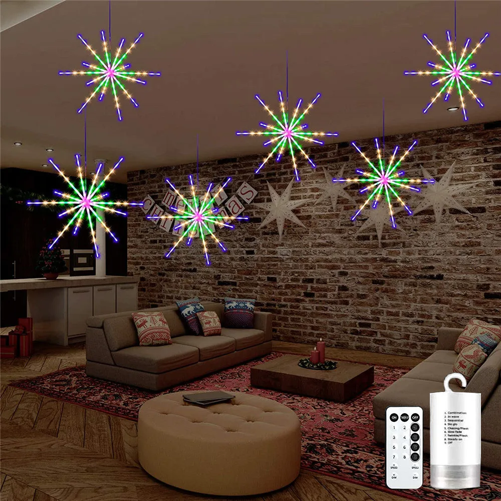 Imagem -05 - Novos Led Fogos de Artifício Luzes da Corda Meteoro Lâmpada Alimentado por Bateria para Festa de Natal Casamento Decoração Interior ao ar Livre 2023 Anos