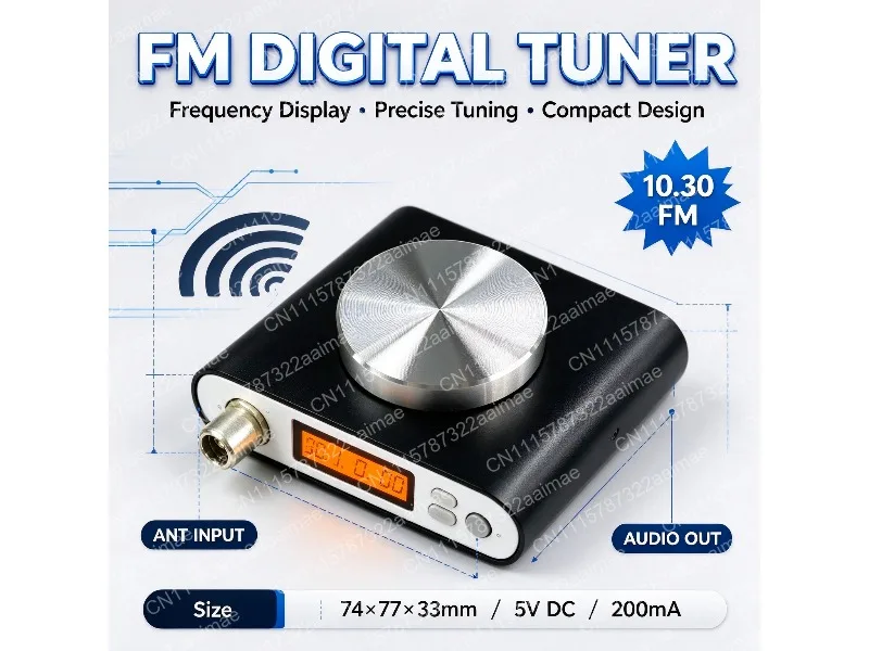 High Sensitivity Digital FM Radio Receiver Portable Stereo Broadcast Tuner HiFi Sound