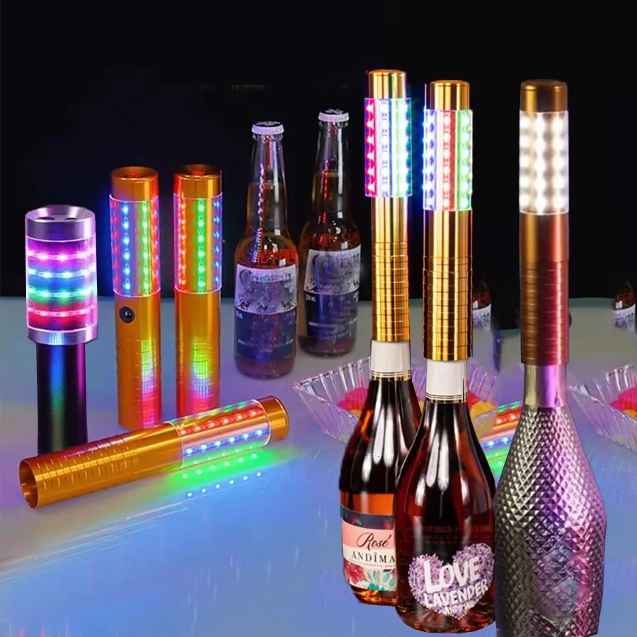 Rechargeable LED Strobe Baton Flash Stick Electronic Sparkler Champagne Bottle Service Sparklers For Bar Club Party Decoration
