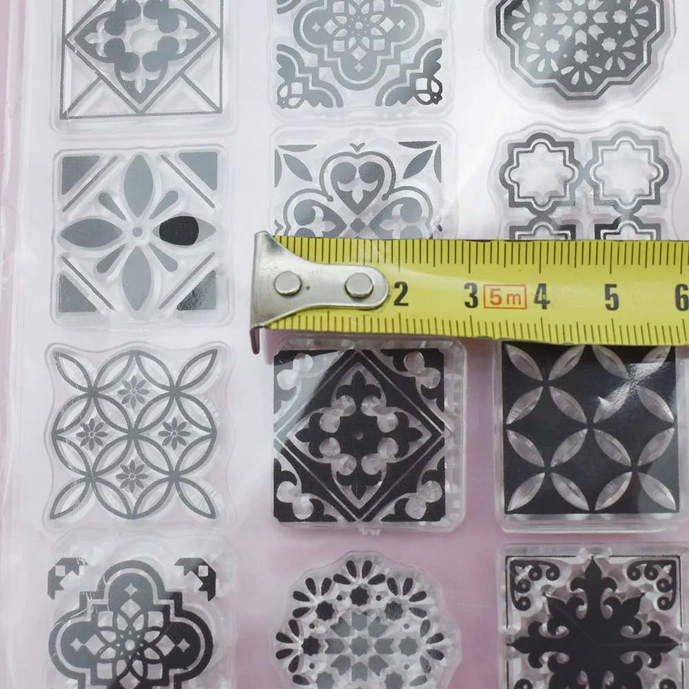 Baroque Morocco Square Mandala Lace Clay Stamp Designer DIY Pottery Polymer Clay Earring Jewelry Texture Emboss Mat Seal Art