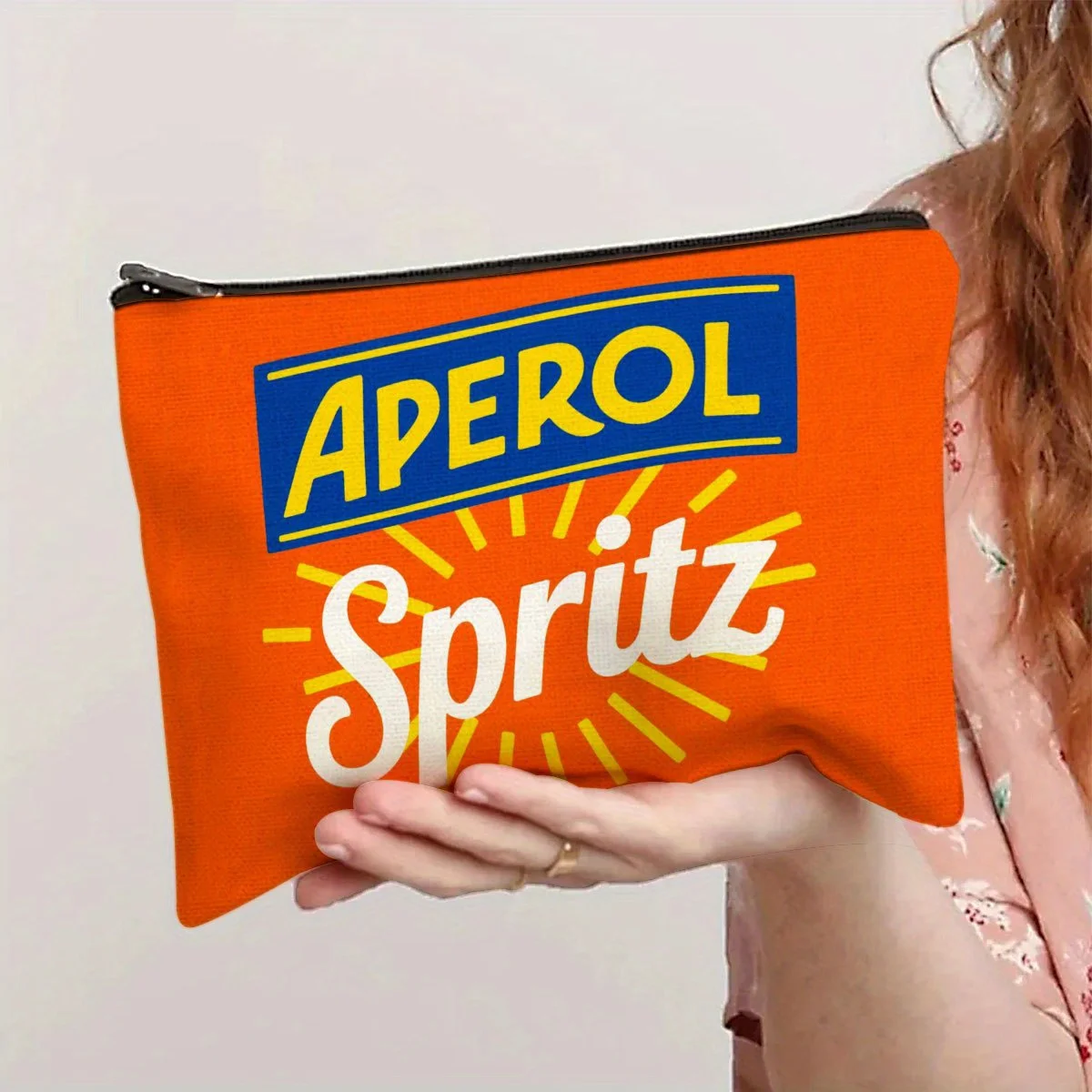 Aperol Spritz Bolsa de maquillaje: linda bolsa multifuncional con cremallera para mujer, bolsa para guardar joyas