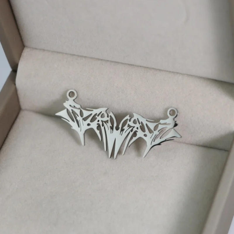 WZNB 3Pcs Stainless Steel Bat Charms Animal Double Hole Pendants For DIY Jewelry Making Earrings Necklaces Accessories Wholesale