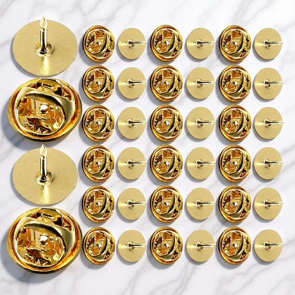 

50 комплектов профессиональных металлических застежек-кнопок для эмалевых значков, брошей, нагрудных знаков, для изготовления ювелирных изделий и поделок своими руками