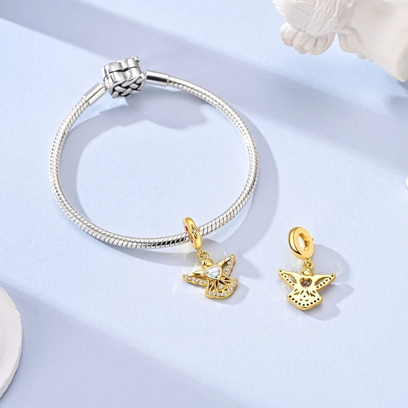 Hot Sale 925 Sterling Silver Animal Series Cat Dog Rabbit Bird Bee Crab Chameleon Beads Pendant Necklace Bracelet Jewelry Gifts view 6
