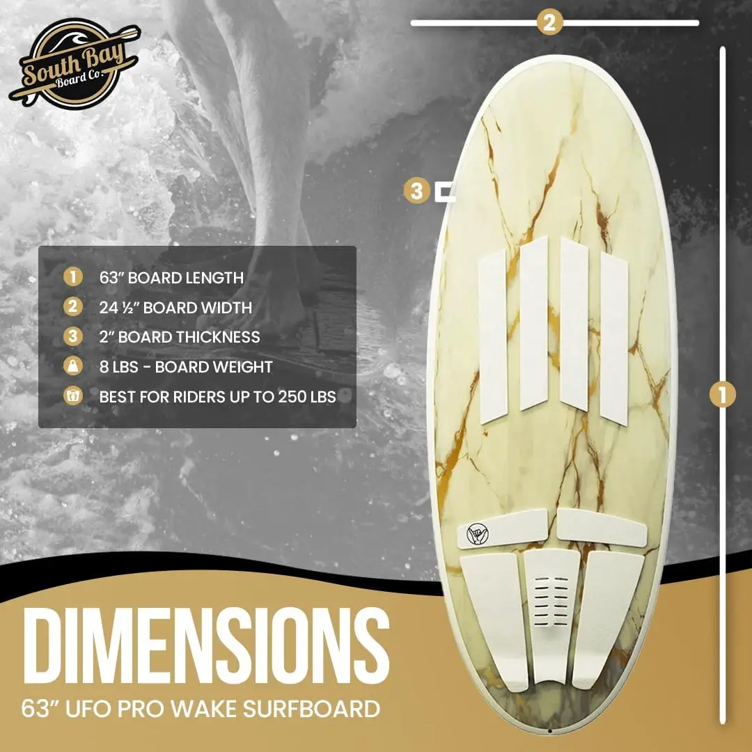 Co. - 63 ” / 54" / 52 "Wakesurf Board-Beste Prestatie Wake Surfboards Voor Kinderen En Volwassenen-Duurzaam Gecomprimeerd F