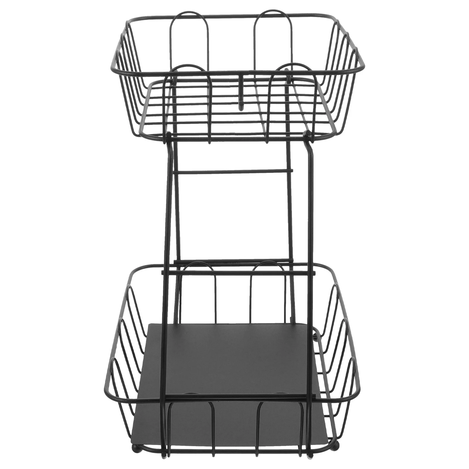 

2-Tier Fruit Basket Double Layer Vegetable Storage Rack Iron Kitchen Organizer Countertop Bread Holder Metal Food Stand Wire
