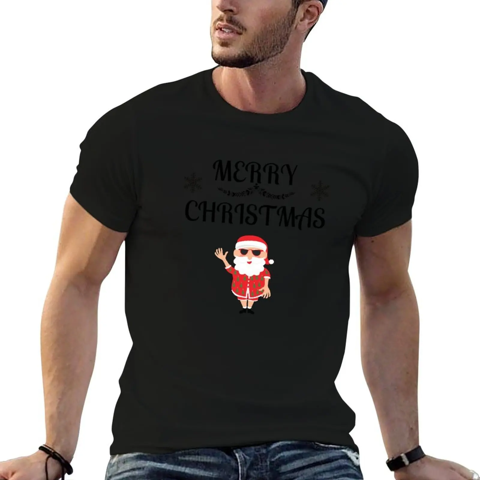 

cotton for T-Shirt Cool cotton Santa men t shirts casual man Christmas shirt man t t 100% shirt Australian