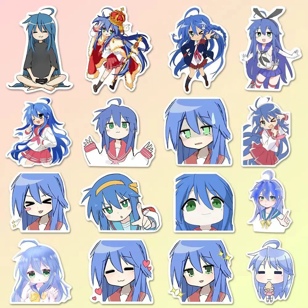 10/30/50pcs Izumi Konata Lucky Star Stickers Kawaii Girls Cartoon Sticker Laptop Notebook Suitcase Bike Decorative Decal Gift