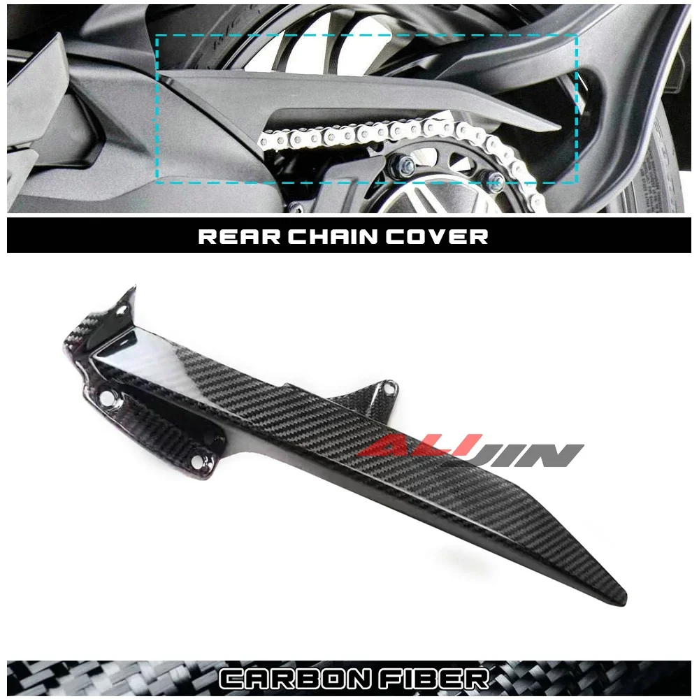 100% Real Carbon fiber Motorcycle Rear Chain Cover Protector Fairing Mudguard Panel Cowling For HONDA CB1000R 2018-2023 2022