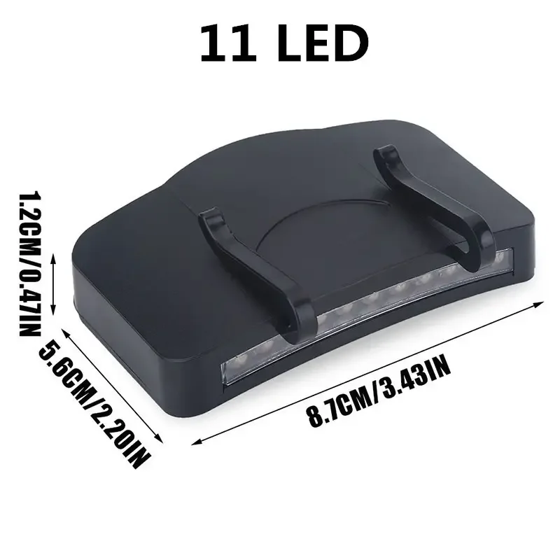 11-LED Clip-on Cap Lamp Convenient Headlamp Outdoor Walking Lamp Baseball Cap Lamp Cycling Lamp Flashlight Fishing Head Lamp