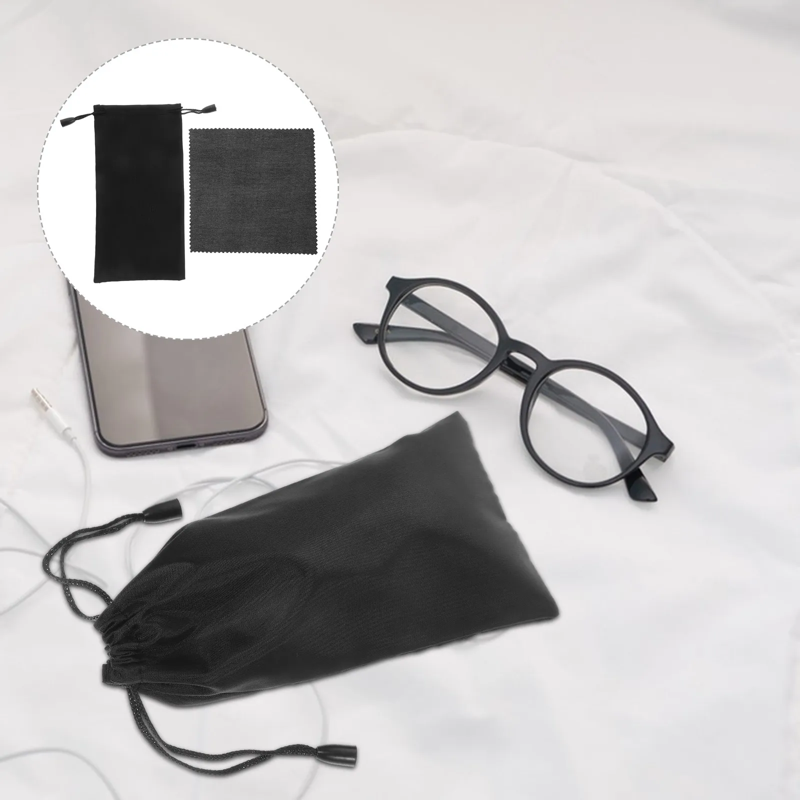 

Набор из 30 водонепроницаемых мешочков из микрофибры для очков и солнцезащитных очков с протирочкой, пылезащитной застежкой-шнурком для хранения очков