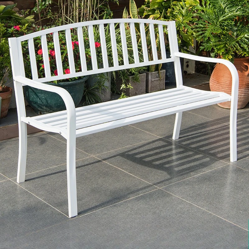 

Park chair, outdoor, bench, outdoor, bench, courtyard, leisure seat, row chair, plastic wood, wrought iron backrest park chair