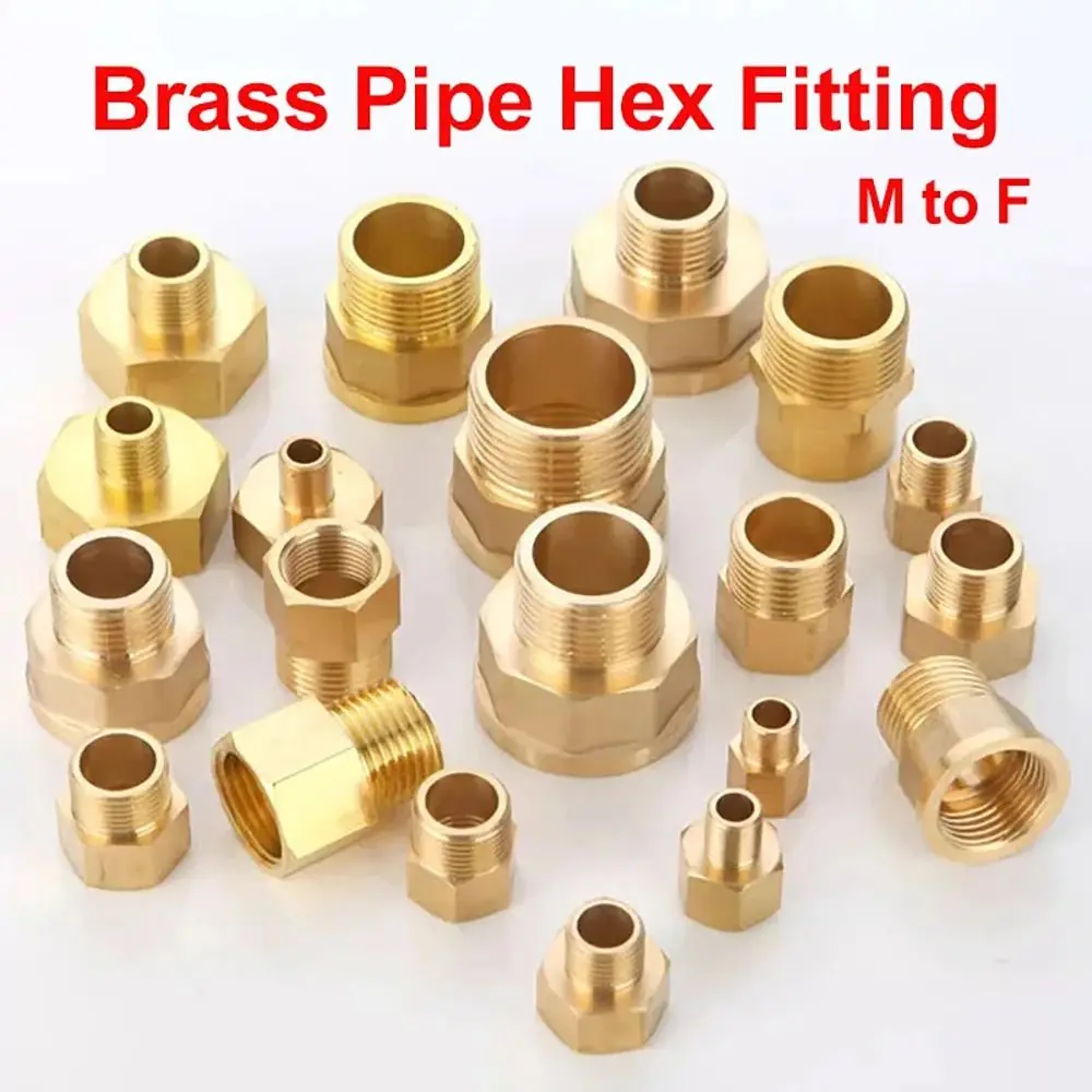

1Pcs Reducer Pipe Fitting 1/8 1/4 3/8 1/2 3/4 Female to Male Threaded Hex Bushing Connectors Coupler Connector Brass