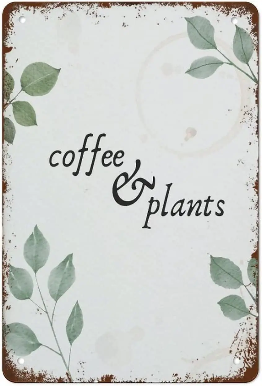 1pcs Coffee  Plants Art Print Botanical Drawing Coffee Art Print Plants Print Wall Art Boho Print Funny Vintage Metal Tin Sign F