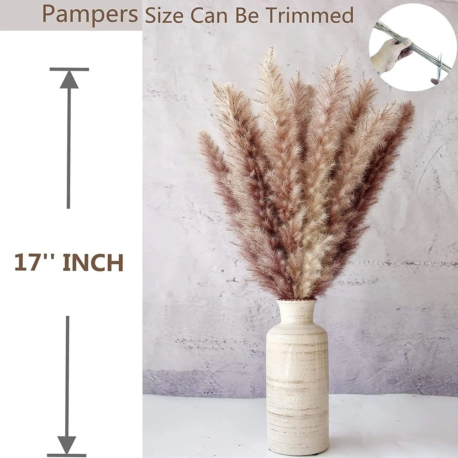 Dried Pampas Grass Bouquet Boho Table Decor Bunny Tails Dry Flower Pompas for Wedding Home Party Outdoor Fake Flowers Decoration