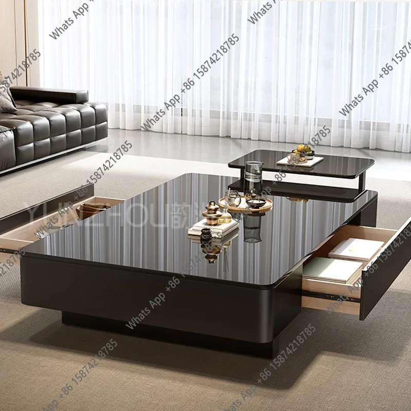 

Итальянские журнальные столики LZ в скандинавском стиле, прямоугольные, деревянные, премиум-класса, с отсеками для хранения, для гостиной, роскошные, эстетичные, низкие столики для патио, мебель