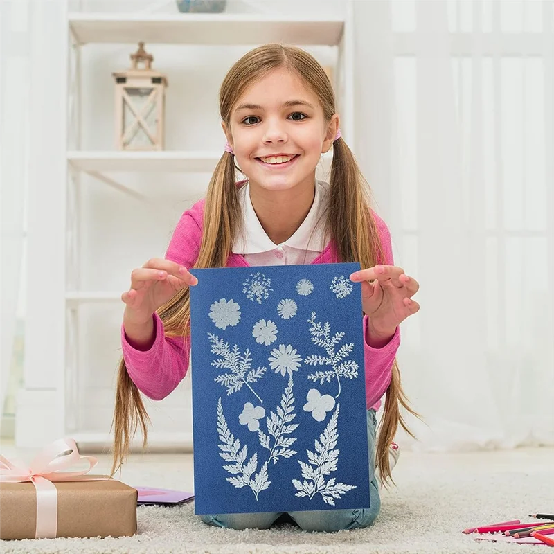 A59E-20 Sheets A5 Solar Drawing Paper Nature Printing Paper For Kids Adults Arts Crafts DIY With Clamp