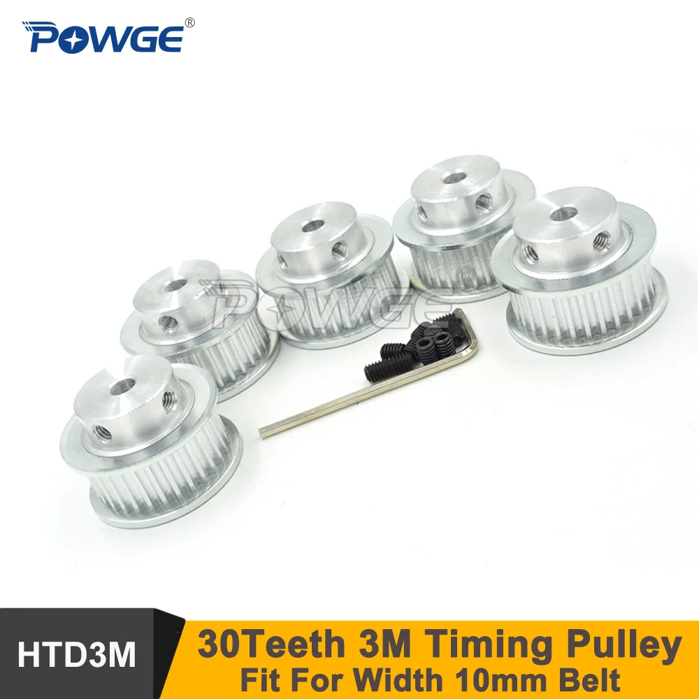 

POWGE 30 Teeth 3M Timing Pulley Fit Width 10mm HTD3M Synchronous Belt 30T 30Teeth HTD 3M Synchronous Pulley CNC Engraving