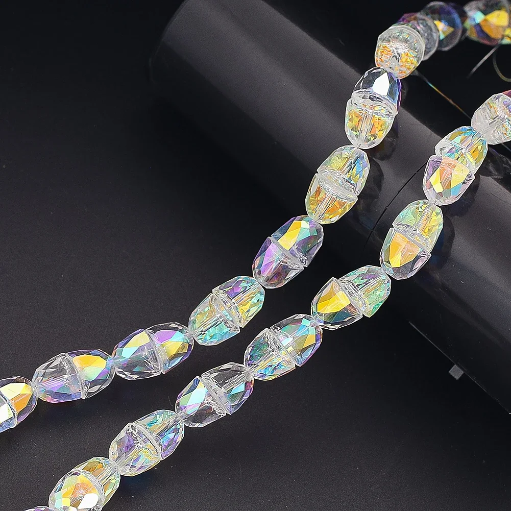 20PCS 10mm Boutique Crystal Bell Beads Magic Color Hole Bell Bright Color Crystal Glass Loose Beads DIY Jewelry Accessories