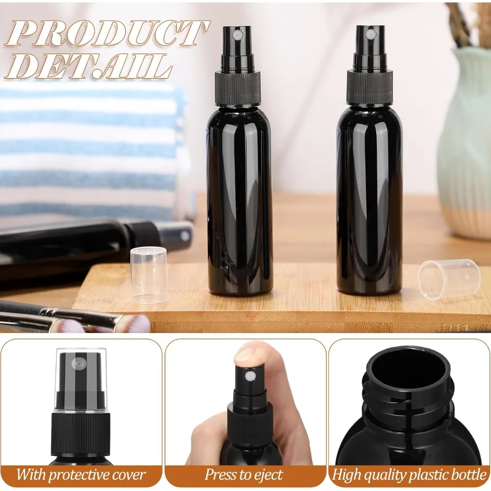 50 Stück 30/50/60/100ml Sprühflaschen, nachfüllbare leere Plastik-Sprühflaschen, wiederverwendbare Reisegröße, Behälter für Reinigungsmittel, Parfüm und Flüssigkeiten – Detail 5
