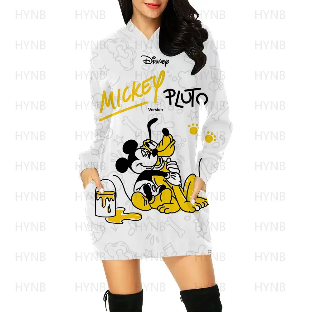 Mickey sukienki dla kobiet 2022 bluza z kapturem Prom Mini sukienka Chic kobieta wieczór Disney elegancka damska Party Minnie Mouse Y2k Kawaii 5XL