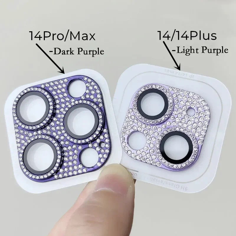 Camera Lens Protector For IPhone 14 13 12 11 Pro Max Glitter Rhinestones Camera Protector For IPhone 13 14 Plus 12 13Mini Glass