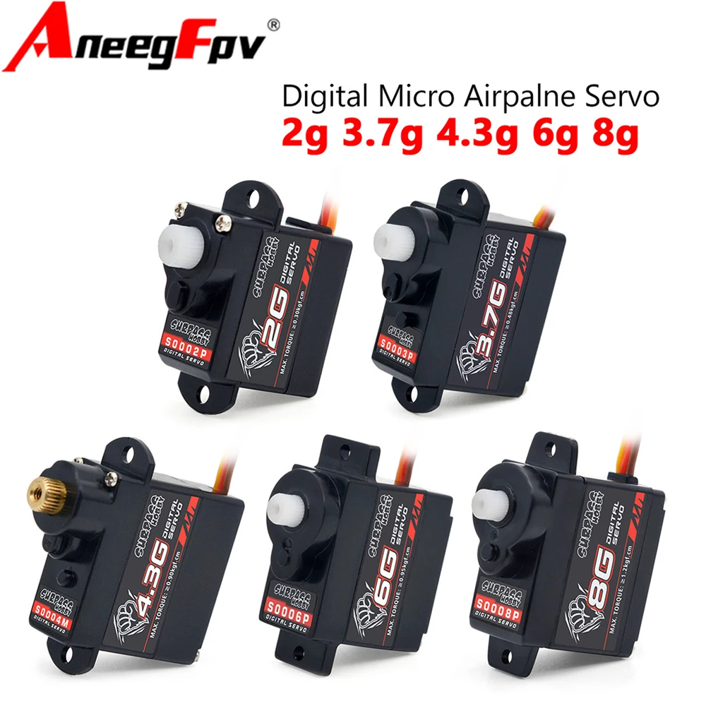 تجاوز هواية 8g 6g 2g 4.3g 3.7g مايكرو الرقمية أجهزة صغيرة معدنية وبلاستيكية ل Rc الطائرة بدون طيار سيارة روبوت ثابتة الجناح