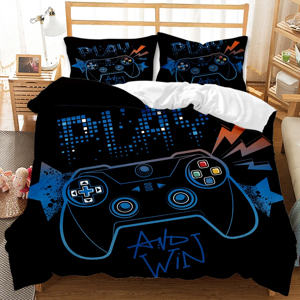 Gaming Bedding Set Gamer Room Decor Gamer Comforter Cover Boys Girls Kids Teen Video Games Twin Queen King Polyester Duvet Cover