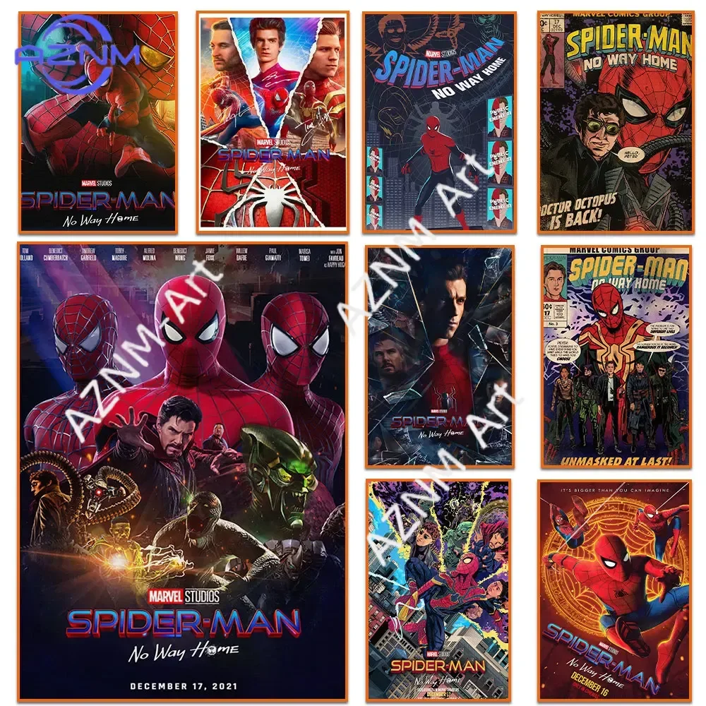Spiderman No Way Home Movie Poster And Print Superhero Canvas Painting Wall Art Living Room Home Decoration Gift