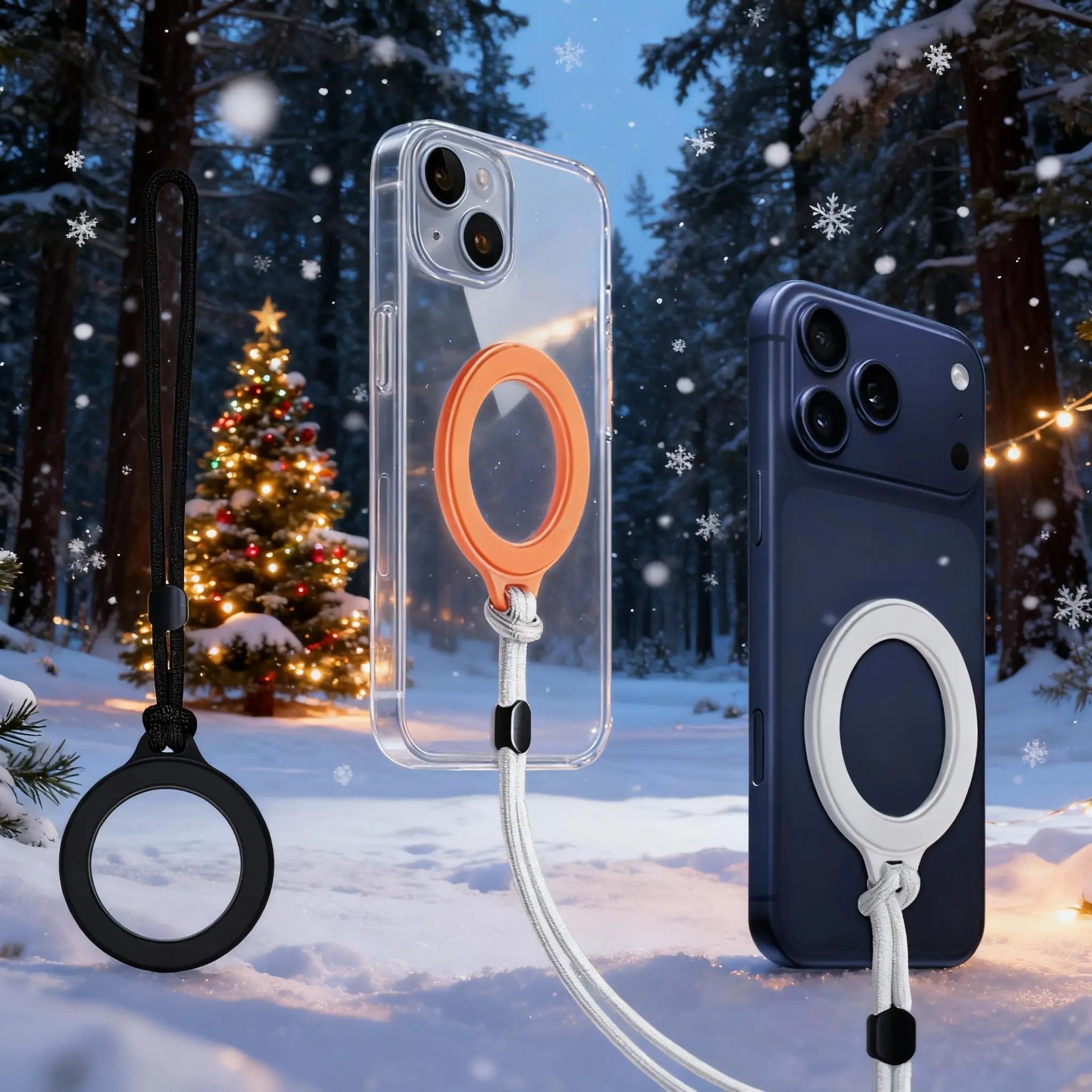 Magnetic Cell Phone Lanyard With Strap Fashion Protective Cover Anti-Lost Keychain Case For Airtag Holder Track For MagSafe