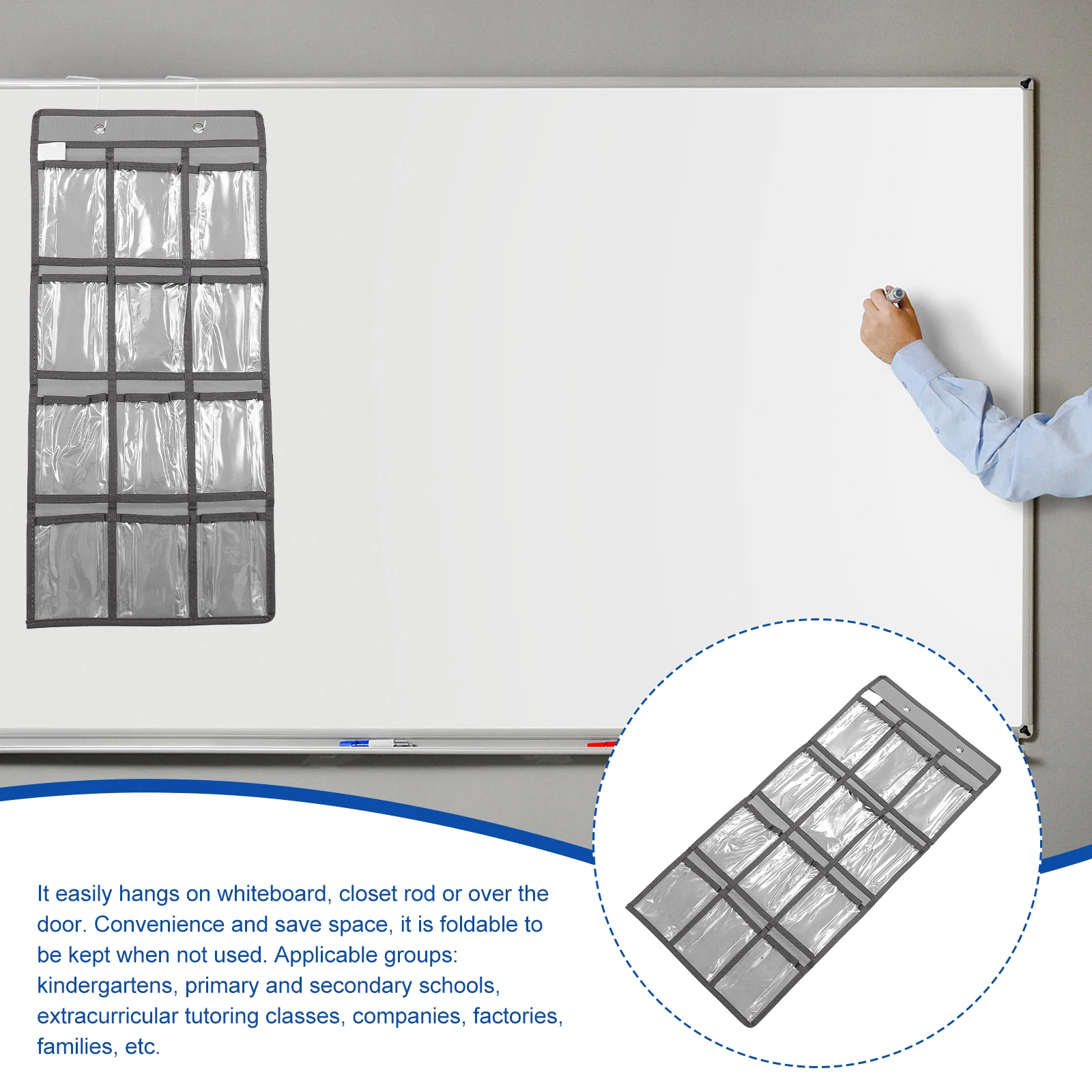 

Home Storage Bag Clear Pockets Chart Cell Phones Calculator Classroom Hanging Wall Door Pouches Organizer Sock Underwear