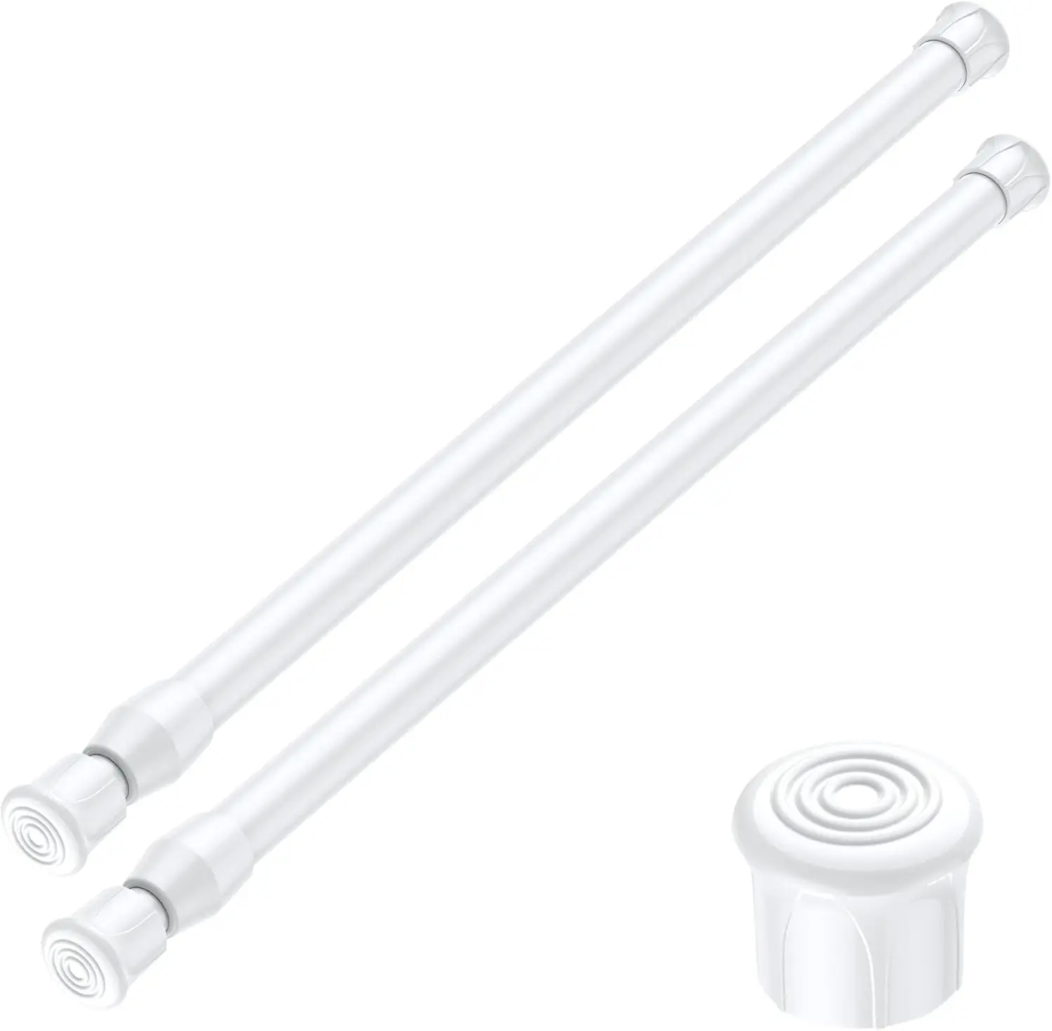 

2PCS Adjustable Tension Rod 17-28 Inch, No Drill Curtain Rod for Window, Cupboard, Wardrobe, DIY Projects