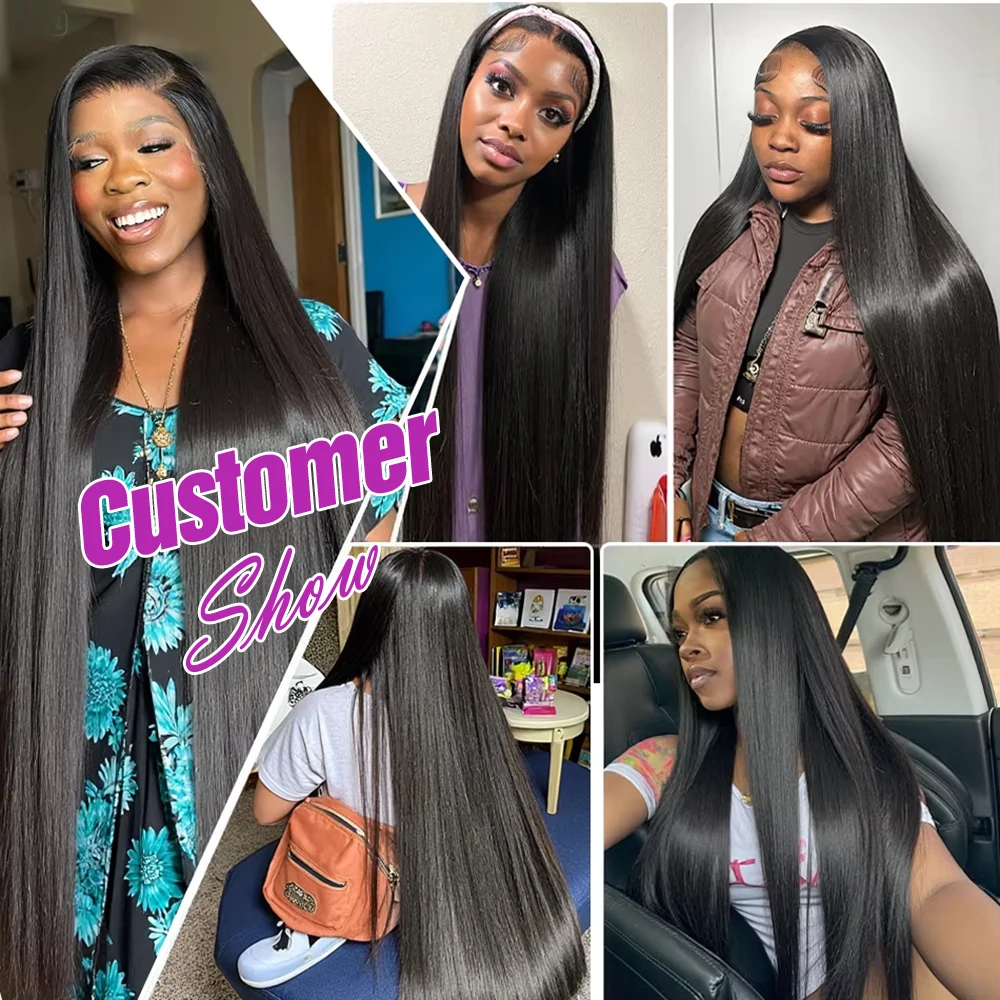 Glueless Perücke 7x5 für Schwarze Frauen 13x6 HD Lace Front Glatt 100% Echthaar 250% Dichte Pre-plucked Versand aus FR Lager – Detail 17