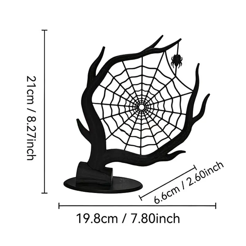 3D Printed Spider Web Halloween Jewelry Stand Unique Spooky Decor Holder for Necklaces Earrings Ideal Halloween Party Gift view 6