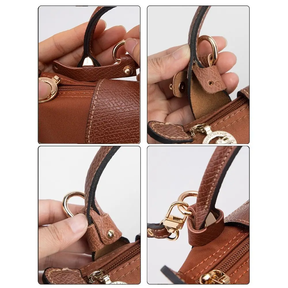 Replacement Genuine Leather Strap Conversion Alloy reinforcement Hang Buckle Punch-free Transformation for Longchamp