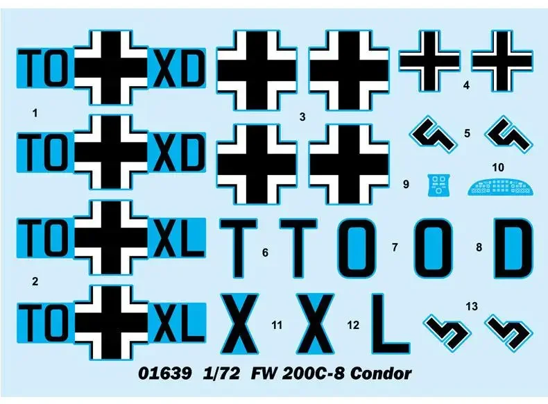 Trumpeter 01639 1/72 FW 200C-8 Kit de modelo Condor