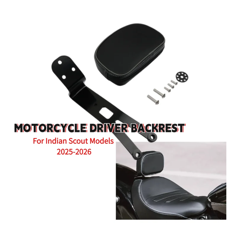 For Indian Super Scout Scout Sixty Bobber 2025 2026 Motorcycle Driver Backrest Rider Backrest Pad Front Seat Black Accessories