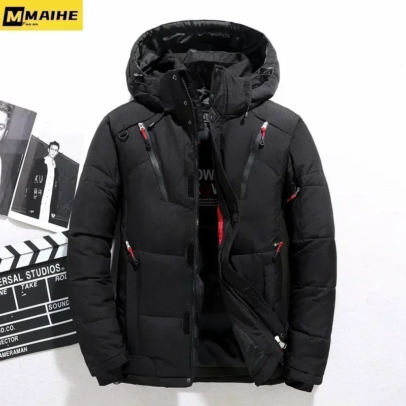 -20 Degree Winter Parkas Men Down Jacket Male 90% White Duck Down Jacket Hooded Luxury Thick Warm Padded Snow Coat Oversized