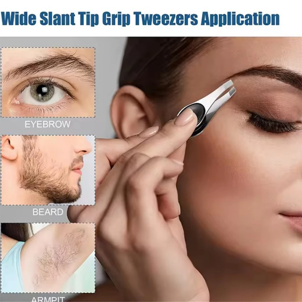 Pince à sourcils en acier inoxydable, 1 pièce/2 pièces, Clip diagonal pour le ventre, pince à trous pour faux cils, pince à épiler pour couper les sourcils, pince à barbe