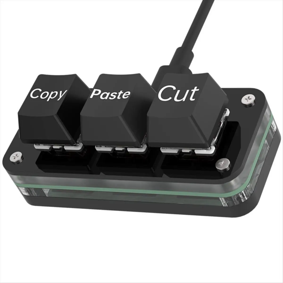 【Shop Now Y24A】 3 Keys Macro Programming Keyboard for Photoshop Gaming Hotswap Programming Keypad Copy Paste Macropad Black Type