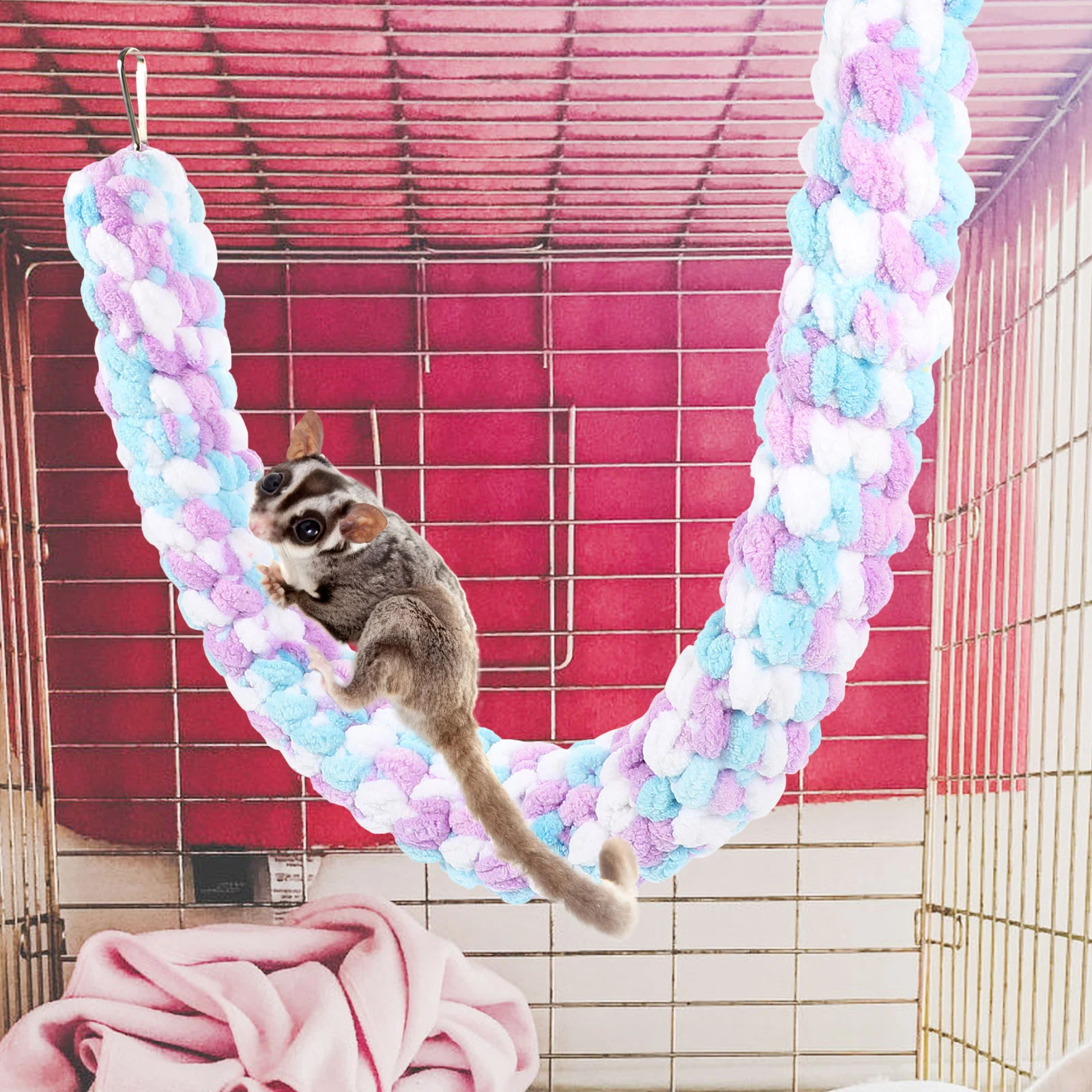 Sugar Glider Climbing Rope Toy Hamster Swing Lizard Guinea Pig Toys Cotton Syrian