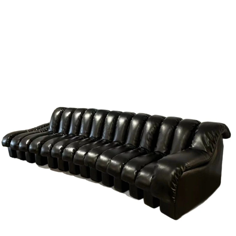 

Serpentine sofa leather Italian curved leather sofa modern simple large apartment sofa