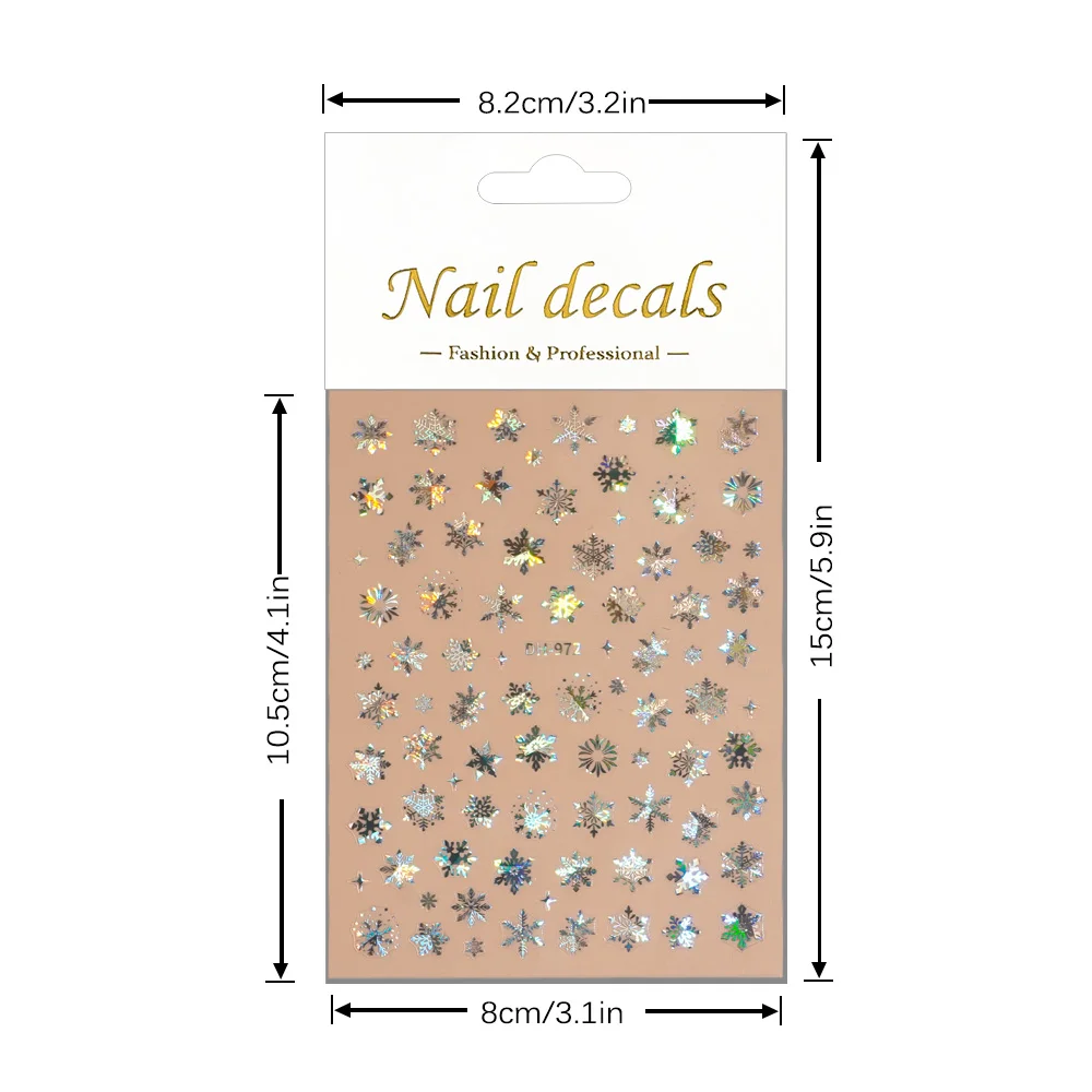 

1/510 PCS 3D Flat Nail Stickers Winter Snowflake Star Nail Art Stickers DIY Manicure Women Self-Adhesive Decorative Decals