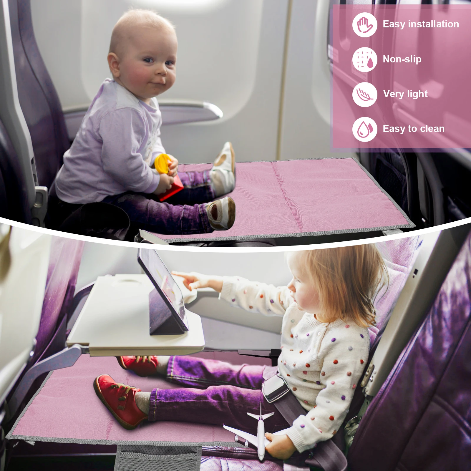 Toddler Airplane Seat Extender Portable Kids Airplane Travel Foot Rest Baby Airplane Footrest Hammock Airplane Travel Essentials