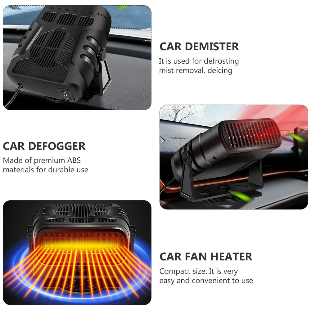 

12V Car Heater Fast Heating Fan ABS Material Compact Defroster Device Car Demister Portable Vehicle Fan Vehicle Warmer