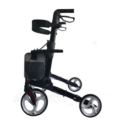 Aluminum Frame Assisted Walking Rollator Adult Disability 4 Wheels Walker With Seat And Storage Bag Rollator Walker