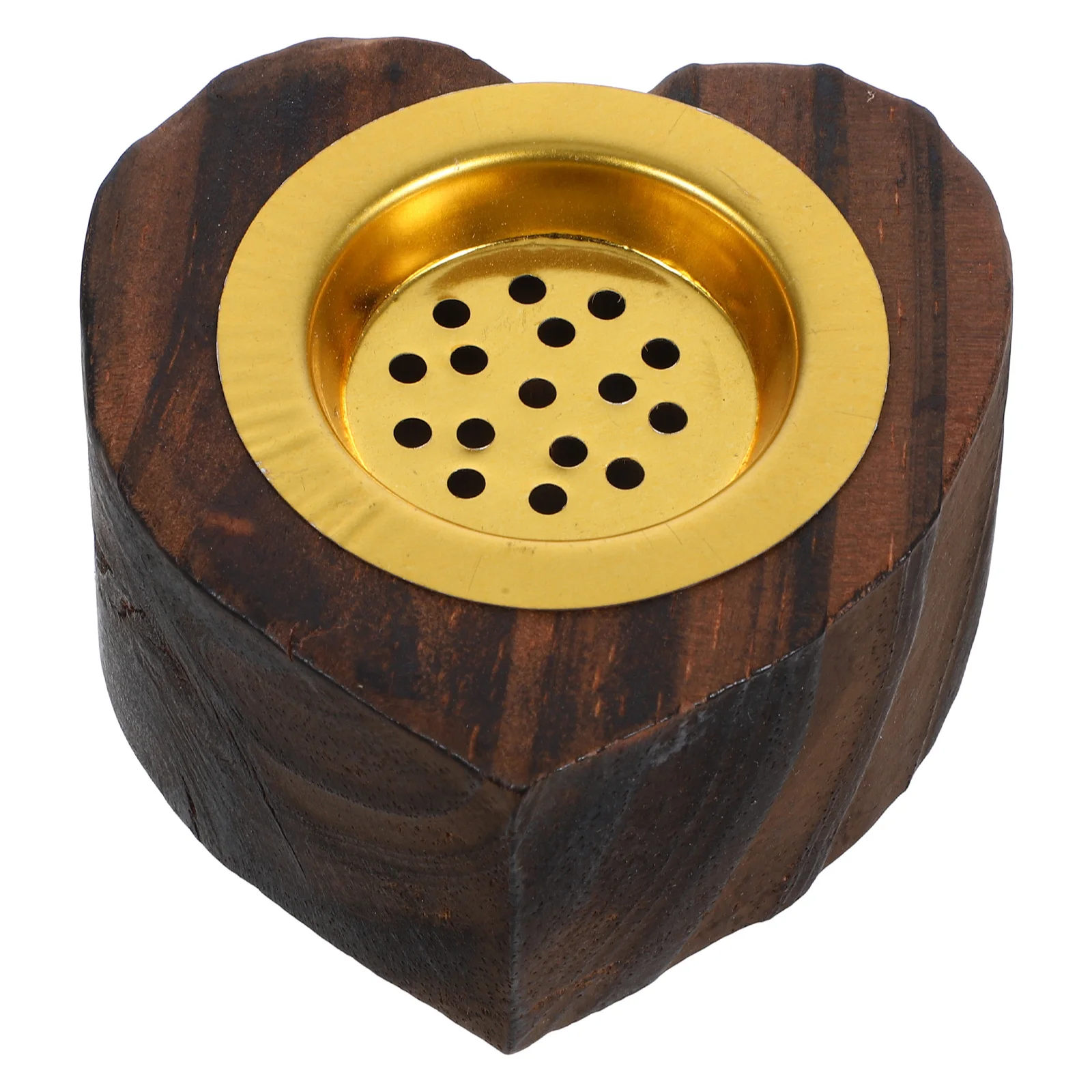 

Minimalist Wooden Incense Burner Heart Shape Stylish Home Censer Iron Material Versatile Use Elegant Gift Option