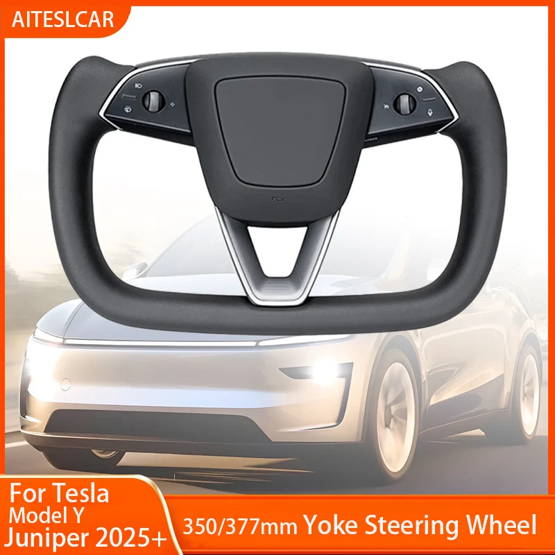 

Yoke Handle Steering Wheel with Heating Personalized Racing Leather Customized Accessories For Tesla New Model Y Juniper 2025