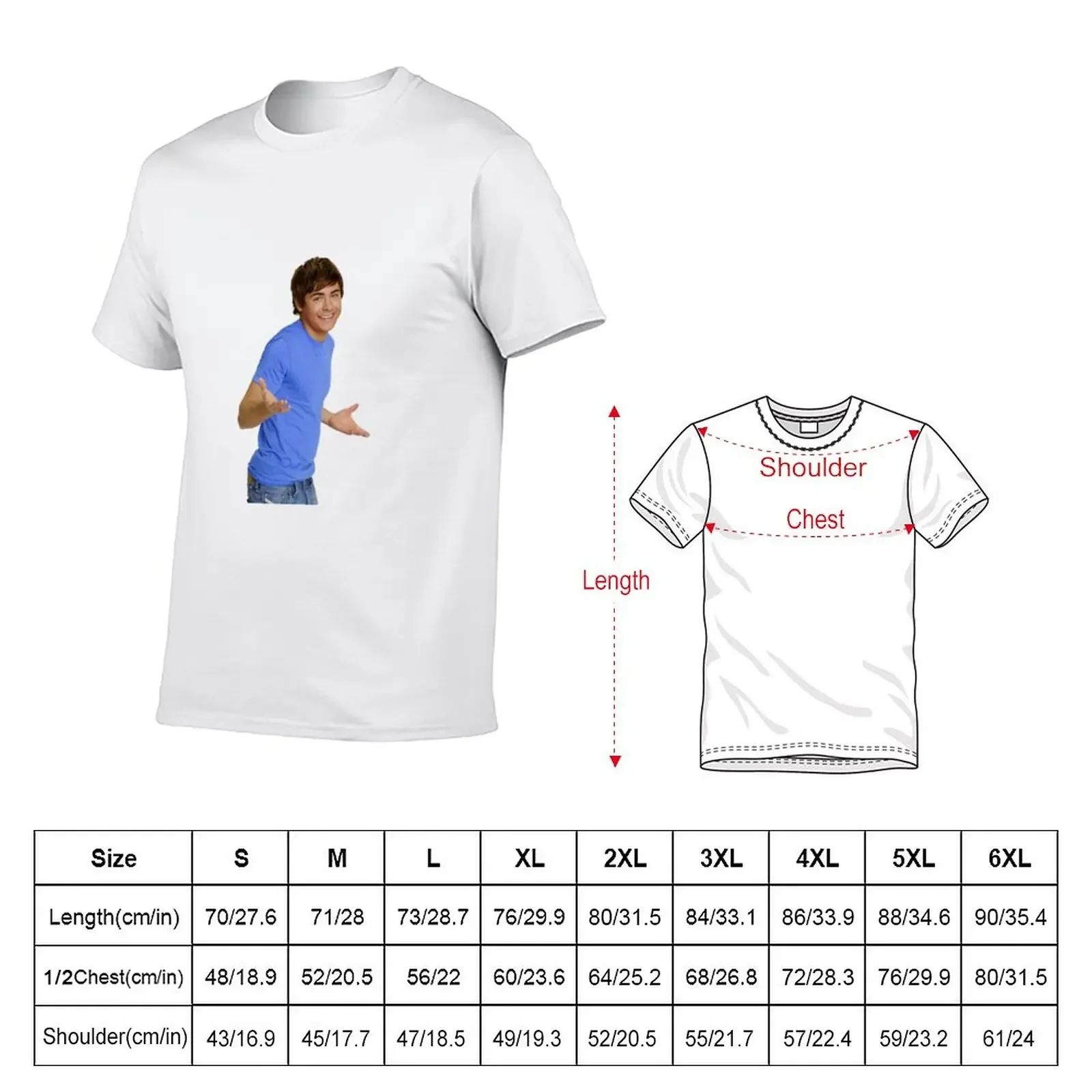 zac efron - troy bolton - shrug meme - 1 T-Shirt heavyweights quick drying Short sleeve tee men